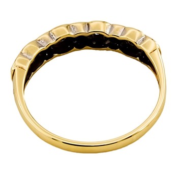 9ct gold Sapphire/Diamond half eternity Ring size M